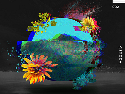 Instagram Poster abstract art floral future glitch nature photoshop poster