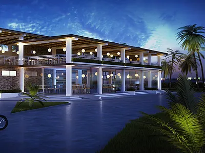 Cafe modelling & render 3d cafe render visualization