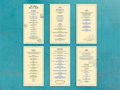 Menu Design blue design food graphic design menu photoshop restaurant teal turquoise yellow