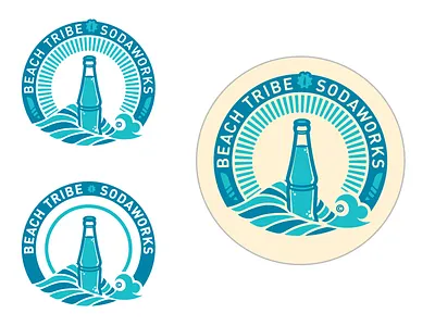 Beach Tribe Sodaworks - logo / bottle cap 1 alaska beach tribe sodaworks bottle bottle cap identity jipping ginger beer label logo natural non alcoholic screamin yeti wave