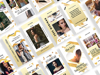 INSTAGRAM STORIES GOLD FOIL TEMPLATE creative market facebook foil golden instagram stories instagram template social media the best