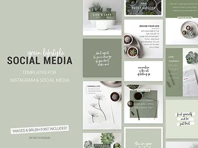 Green Lifestyle Social Media Templates green lifestyle media social templates