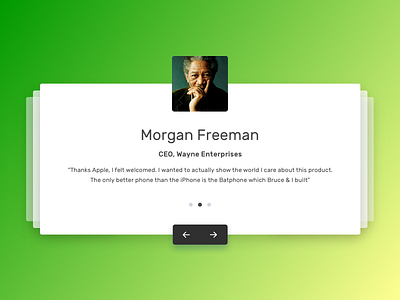 Daily UI Challenge #2 2 batman green luciusfox minimal simple testimonial ui vedhage wayne