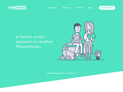 YourPhysio doctor healthcare illustration landing patient physio ui ux visual web