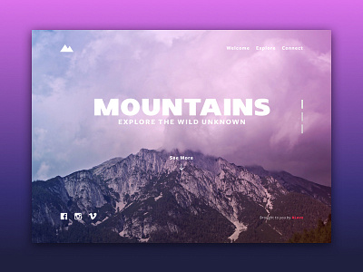 Daily Ui 003 Layout 003 app challenge daily ui layout mountains purple sketch sky ui uxui