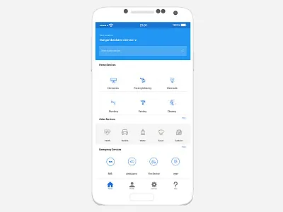 Service App app app present. chennai. creative design home service app ios app material design service app