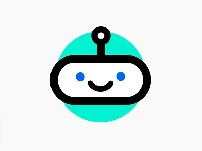Marko.ai Logo android bot character chatbot happy icon illustration brand logo minimal neon robot