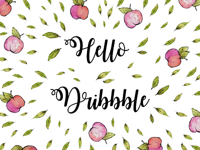 Hello Dribbble apples debute dribbble fruit hello nature