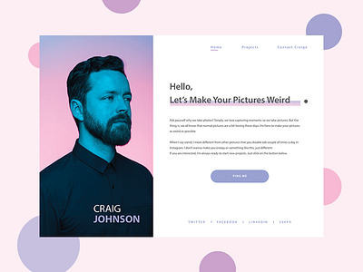 Craig Johnson - Personal Website landing page minimal minimal ui personal website ui website ui