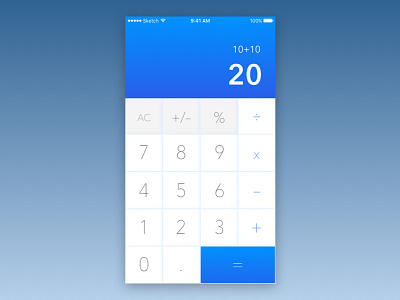 Daily UI #004 004 app blue calculator challenge daily ui layout numbers sketch sky ui uxui