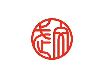 Seal Design badge brand character chinese graphic red seal