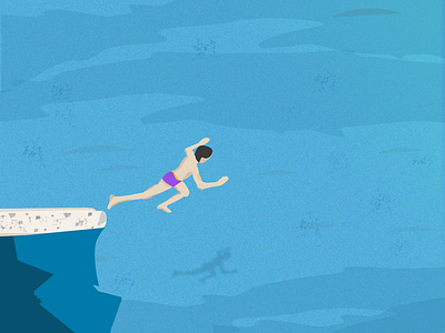 Jumping For Swimming character hills jumping pond swimming vector village pond water