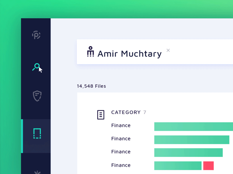 details of a UI/UX project big data branding data detail icons motion studionmore system ui ux wip