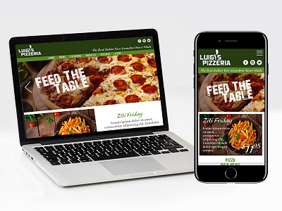 Luigis Pizzeria design mobile ui web website