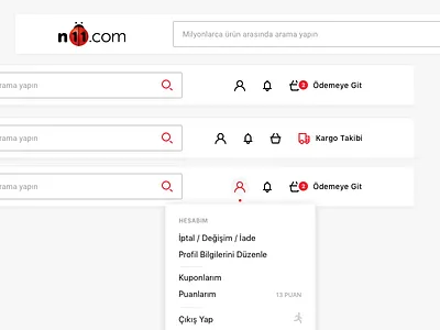 Menu Concept concept design header icons menu menu list navbar search searchbar