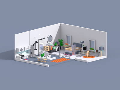 Voxel home 3d magicavoxel voxel voxelart