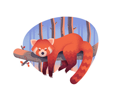 Red panda 2d anano animal cute dissolve flat panda red texture