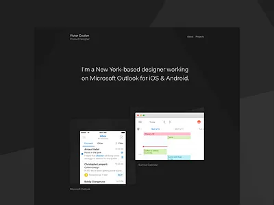 Personal Website black clean dark design homepage interface personal portfolio ui web website