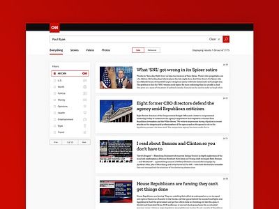 ThirtyUI Challenge #3 - CNN Search Results bright cnn product red results search thirty thirtyui ui