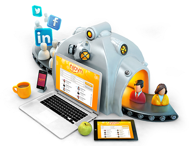 Converter customers illustration social networks users