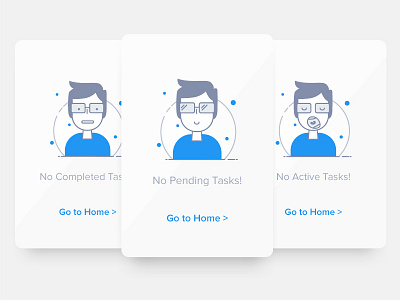 Tasky Illustrations blue boy clean empty error happy illustration mobile task ui ux