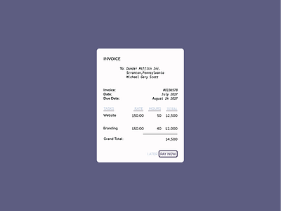 Daily Design Challenge #8 [Invoice] challenge daily design.invoice