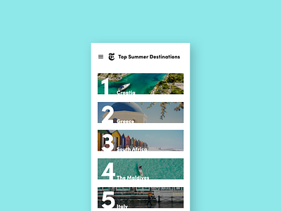 Daily UI #019 - Leaderboard destinations leaderboard nyt summer travel ui ux