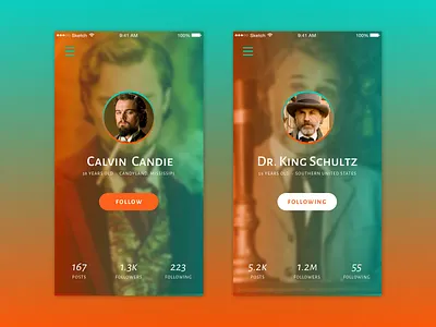 Daily UI #006 app dailyui dailyui 006 django unchained ios materik mattias eriksson user profile