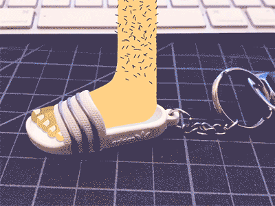 Stuck adidas foot sandal test track wip