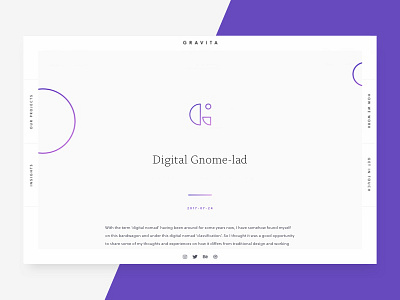 Digital Gnome-Lad article blog digital geometry layout minimal post silver type ui ux website