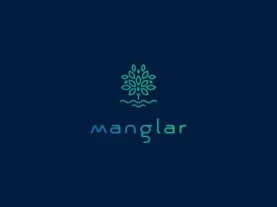Manglar branding logo manglar nature save tree water