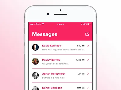 Messages Concept adobexd app iphone ui ux