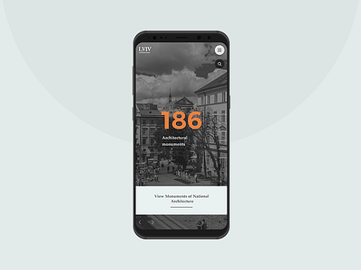 Lviv architecture.Mobile adaptations architecture concept lion lviv modern ukraine web