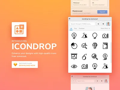 ICONDROP - A SketchApp Plugin icondrop iconpack icons iconscout plugin sketch