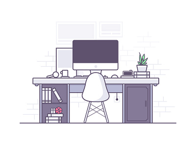 My Desk illustration ui