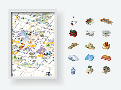 Map 3d beijing icon map