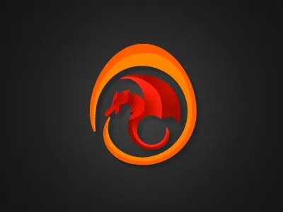 BabyDragon logo black design dragon egg fire gradient illustration logo logo design