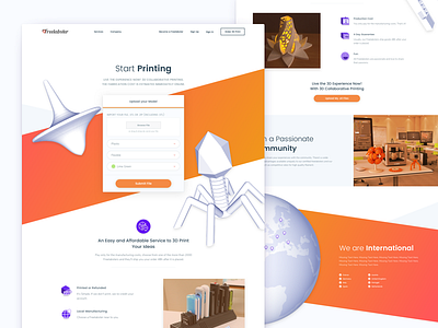 3D Printing Marketplace Website - Start Printing 3d 3d model 3d print 3d printer 3d printing angles colorful gradient marketplace modelling stripes website