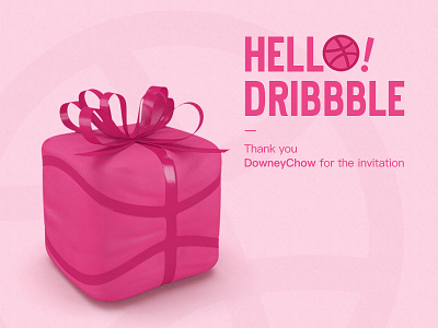 Hello Dribbble ! c4d debut dribbble gift hello invitation invite present thanks