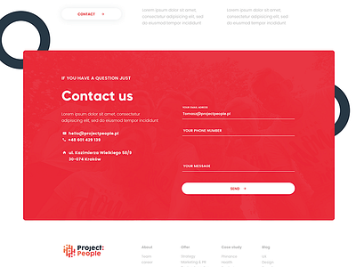 Contact form contact form flat design footer phone number