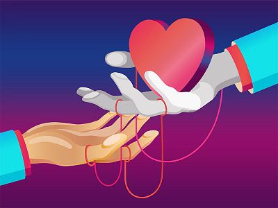 Heart and hands colors graphic hands heart illustration people threads