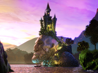 Castlehead Bay bay concept art digital illustration giant illustration medieval