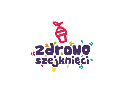 Zdrowo Szejknięci - smoothies foodtruck logo branding cup drop foodtruck juice shake smoothies