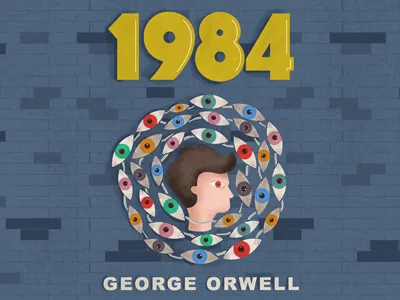 1984 by George Orwell 1984 book cover design fan art illustration poster design