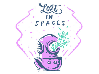 Lost In Spaces handrawn illustration type