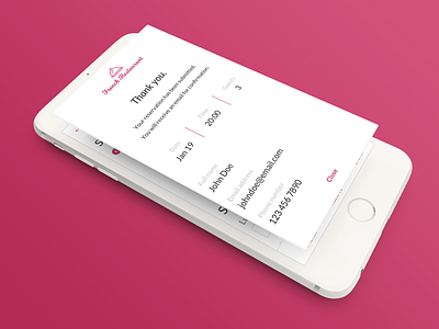 Restaurant Reservation - iOS App app application design ios minimal ui ux