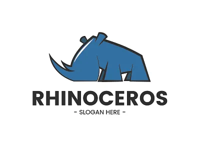Rhinoceros Brand blue brand design identity logo protect animal rhinoceros special