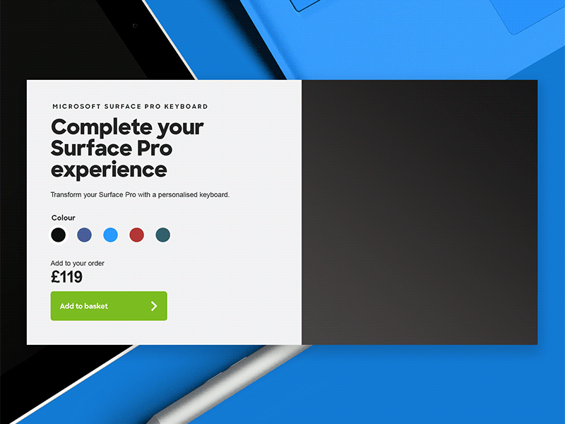 Surface Pro Animation animated gif colour selector