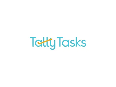 Tally Tasks app logo brand check mark identity logo tally tasks word mark