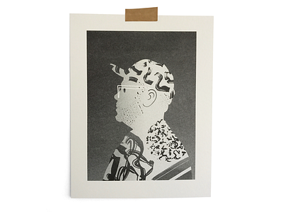 Self Portrait 03 avatar character illustration portrait print riso texture